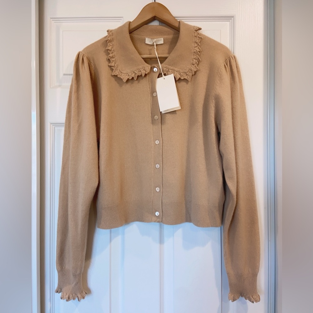 NWT $490 Ulla Johnson Kalila Frill Collar Cashmere Cardigan - Picture 4 of 6